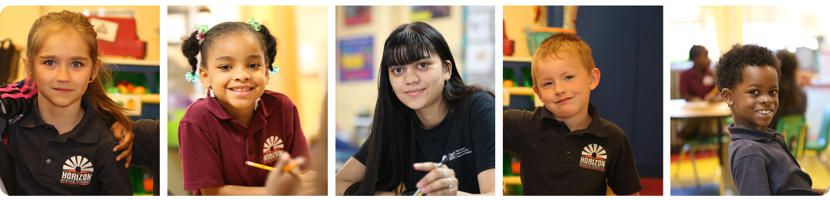 Collage of five individual student portraits
